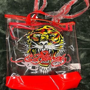 Ed Hardy Clear Red Tote Bag